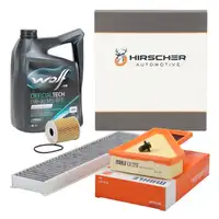 HIRSCHER Filterset + 5L WOLF 0W30 Motor&ouml;l f&uuml;r MINI R50 R53 One / Cooper W10 mit Schaltung