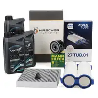 HIRSCHER Filter Set + 3L WOLF 0W20 LS-FE Engine Oil for FIAT 500 312_ 1.0 Mild Hybrid 69/71 hp