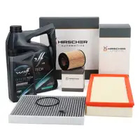 HIRSCHER Filterset + 6L WOLF 0W30 LL 3 FE Motor&ouml;l f&uuml;r AUDI Q7 Cayenne VW Touareg 3.2 3.6
