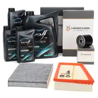 HIRSCHER Filterset 3-tlg + 8L WOLF OFFICIALTECH 5W30 C4 f&uuml;r RENAULT Grand/Scenic 3 2.0 dCi