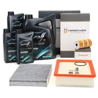 HIRSCHER Filterset 3-tlg + 8L WOLF 5W30 C4 f&uuml;r FIAT Talento Vivaro B Trafic 3 1.6 dCi