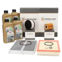 HIRSCHER Filterset 4-tlg + 4L TOTAL 0W20 Motor&ouml;l f&uuml;r OPEL Astra L PEUGEOT 308 2 3 1.5 D
