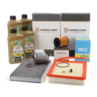 HIRSCHER Filterset 4-tlg + 4L TOTAL 0W30 Motor&ouml;l f&uuml;r PSA C3 Picasso C4 II 308 I II 1.6 HDi