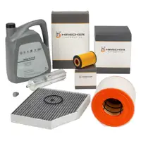 HIRSCHER Filterset 4-tlg + 5L ORIGINAL 0W30 f&uuml;r AUDI A6 C7 2.0 TDI 136/150/190 PS 09.2014