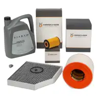 HIRSCHER Filterset 3-tlg + 5L ORIGINAL 0W30 Motor&ouml;l f&uuml;r AUDI A6 C7 2.0 TDI 136/150/190 PS