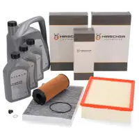 HIRSCHER Filterset 3-tlg + 8L ORIGINAL 0W30 f&uuml;r AUDI A4 B7 2.7/3.0 TDI 163-233 PS ab Fgst.