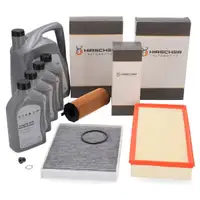 HIRSCHER Filterset 3-tlg + 9L ORIGINAL 0W30 f&uuml;r AUDI Q7 4LB Touareg 7L 3.0 TDI bis Fgst.