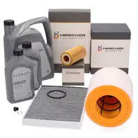 HIRSCHER Filterset 3-tlg + 7L ORIGINAL 0W30 Motor&ouml;l f&uuml;r AUDI A6 C8 A7 4K 45/50 TDI
