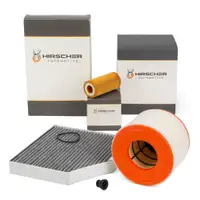 HIRSCHER Filterset Filterpaket f&uuml;r AUDI A6 C7 A7 4G A8 4H 1.8/2.0 TFSI 190/249/252 PS