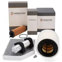 HIRSCHER Filterset Filterpaket 4-tlg f&uuml;r AUDI A4 B8 A5 8T 8F 2.7/3.0 TDI 163-240 PS