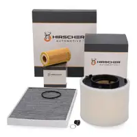 HIRSCHER Filterset Filterpaket 3-tlg f&uuml;r AUDI A4 B9 A5 F5 Q5 FY 3.0/45/50 TDI 218-286 PS