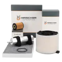 HIRSCHER Filterset Filterpaket 4-tlg f&uuml;r AUDI A4 B9 A5 F5 Q5 FY 30/35/40 TDI Mild Hybrid