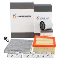 HIRSCHER Filterset + 3x ORIGINAL Z&uuml;ndkerze f&uuml;r FORD Fiesta 7 MK7 Ecosport 1.0 EcoBoost