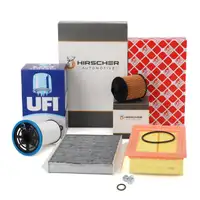 HIRSCHER Filter Set, 4-Piece Filter Kit for FIAT 500L (351_, 352_) 1.6 D Multijet 105/120 hp