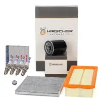 HIRSCHER Filterset + 4x BOSCH Z&uuml;ndkerze f&uuml;r FIAT Panda (169) 1.1 1.2 ab Motor-Nr. 2533529