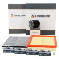 HIRSCHER Filterset 3-tlg + 4x BERU Z&uuml;ndkerze f&uuml;r OPEL Astra G H Zafira A 1.4-2.0 16V OPC