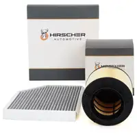HIRSCHER Innenraumfilter + Luftfilter f&uuml;r AUDI A4 8K B8 A5 8T 8F Q5 3.0 TFSI 3.2 FSI