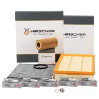 HIRSCHER Filterset + 5x NGK Z&uuml;ndkerze f&uuml;r AUDI RS3 8V 8Y RSQ3 F3 TTRS FV 367/400 PS