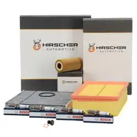HIRSCHER Filterset + 4x BOSCH Z&uuml;ndkerze f&uuml;r VW Golf 7 Passat B8 AUDI 8V 1.8/2.0 TSI/GTI/R