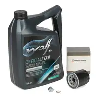 5L WOLF 5W20 MS-FE Motor&ouml;l + HIRSCHER &Ouml;lfilter f&uuml;r RENAULT DACIA NISSAN