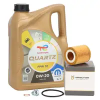 5L TOTAL QUARTZ FPW 01 0W-20 + HIRSCHER &Ouml;lfilter f&uuml;r CITROEN DS OPEL PEUGEOT 1.5 BlueHDi
