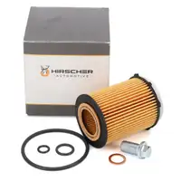 HIRSCHER Oil Filter + Screw for Mercedes-Benz A-, B-, C-, E-, GLA-, GLB-, GLC-, and GLK-Class