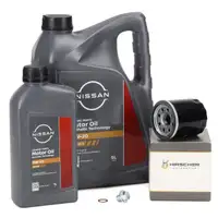 6L ORIGINAL 0W-20 SN/GF-5 Engine Oil + HIRSCHER Oil Filter for NISSAN Micra, Primera, and X-Trail