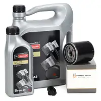 6L MOTORCRAFT 5W-30 A5 Motor&ouml;l + HIRSCHER &Ouml;lfilter f&uuml;r FORD Focus 3 Kuga 2 5 2.0 TDCi