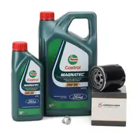 6L CASTROL MAGNATEC 0W-30 D Motor&ouml;l + HIRSCHER &Ouml;lfilter f&uuml;r FORD Focus 4 2.3 ST Mondeo 2.0