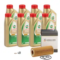 8L CASTROL EDGE 5W-30 M LL-04 + HIRSCHER &Ouml;lfilter f&uuml;r BMW E46 E90-93 E60/61 X3 X5 M57 N57