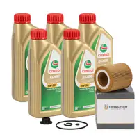 5L CASTROL EDGE 5W-30 M LL-04 Motor&ouml;l+ HIRSCHER &Ouml;lfilter f&uuml;r BMW F30-34 F32-36 F10 F11 N20