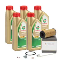 5L CASTROL EDGE 5W-30 M LL-04 Motor&ouml;l HIRSCHER &Ouml;lfilter f&uuml;r BMW F20/21 F22/23 F30 B37 B38