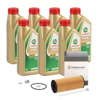 7L CASTROL EDGE 5W-30 M LL-04 + HIRSCHER &Ouml;lfilter f&uuml;r BMW F10 F11 M550d F01-04 750d X5 N57