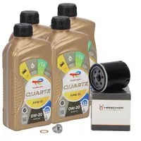 4L TOTAL 0W20 Engine Oil + HIRSCHER Oil Filter for CITROEN DS, OPEL, PEUGEOT, TOYOTA 1.0, 1.2 Turbo