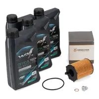 4L WOLF 5W30 C2/C3 P/RN Engine Oil + HIRSCHER Oil Filter for FIAT 500, 500L, Panda, 312, Punto 0.9