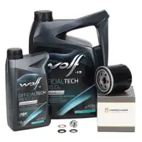 6L WOLF OFFICIALTECH 5W30 C4 + HIRSCHER &Ouml;lfilter f&uuml;r DACIA NISSAN MERCEDES RENAULT 1.5 dCi