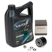 5L WOLF 5W30 C2/C3 P/RN Motor&ouml;l + HIRSCHER &Ouml;lfilter f&uuml;r RENAULT Clio 2 3 4 Twingo 1 2 1.2