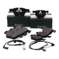 HIRSCHER Bremsbel&auml;ge + Warnsensor f&uuml;r BMW 5er E60 520i 523i 525i 520d 525d vorne + hinten