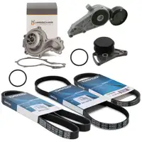 3x DAYCO Keilriemen + 2x febi Spanner HIRSCHER Wasserpumpe f&uuml;r VW Passat B5 AUDI 1.6 1.8