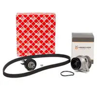 febi Zahnriemensatz + HIRSCHER Wasserpumpe f&uuml;r VW Golf 3 Polo 6N1 Vento 1.6 75 PS