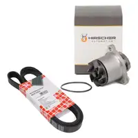 HIRSCHER Wasserpumpe + febi Keilrippenriemen f&uuml;r VW Golf 3 Passat Sharan Vento 2.8/2.9 VR6