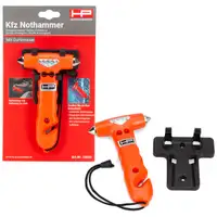 2x HP Nothammer Hammer Glasbrecher inklusive Gurtmesser Gurtschneider + Befestigungsplatte