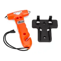 2x HP Nothammer Hammer Glasbrecher inklusive Gurtmesser Gurtschneider + Befestigungsplatte