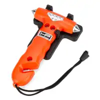 2x HP Nothammer Hammer Glasbrecher inklusive Gurtmesser Gurtschneider + Befestigungsplatte