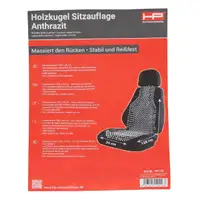 HP Sitzauflage Sitzaufleger Kugelauflage Holzkugeln Holzperlen Massage 34x128 cm anthrazit