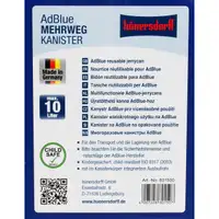 10 Liter H&Uuml;NERSDORFF 801500 AdBlue Kanister Reservekanister mit Auslaufrohr UNBEF&Uuml;LLT