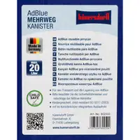20 Liter H&Uuml;NERSDORFF 802500 AdBlue Kanister Reservekanister mit Auslaufrohr UNBEF&Uuml;LLT