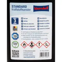 H&Uuml;NERSDORFF 810900 Gasoline Canister, Spare Canister, 3 L, Black