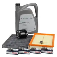 Filterset 3-tlg + 4x BOSCH Z&uuml;ndkerze + 5L ORIGINAL 0W30 Motor&ouml;l f&uuml;r VW Golf 4 1.4/1.6 16V