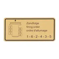 JP Aufkleber Klebeschild Motorraum Z&uuml;ndfolge f&uuml;r PORSCHE 911 914 /6 2.0 90100650200